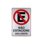 Placa Adesiva Atenção Proibido Estacionar Dia Noite Adesiva A