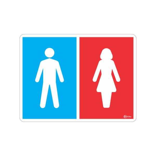 Placa Adesiva Banheiro Sanitário Masculino Feminino Sinalizaç