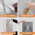 Placa Adesiva Flexível Para Parede Mármore Seda Persa 30x60cm