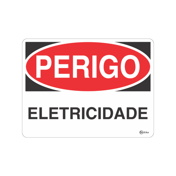 Placa Adesiva Indicativa Alerta Perigo Eletricidade 15x20 Cm