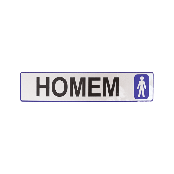 Placa Adesiva Indicativa Vestiário Masculino 25x5 Cm Homem Ac