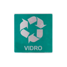 Placa Adesiva Informativa Lixo Reciclável Vidro 15Cm Aluminio