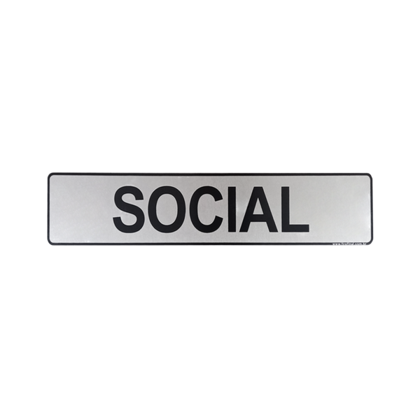Placa Adesiva Informativa Social 25x5 Cm Aluminio Resistente