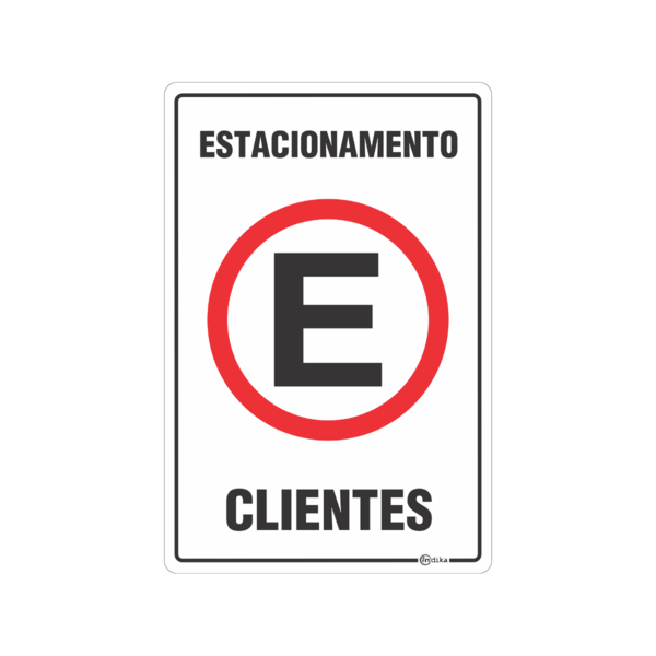 Placa Adesiva Pvc Sinalizadora Estacionamento Para Clientes C