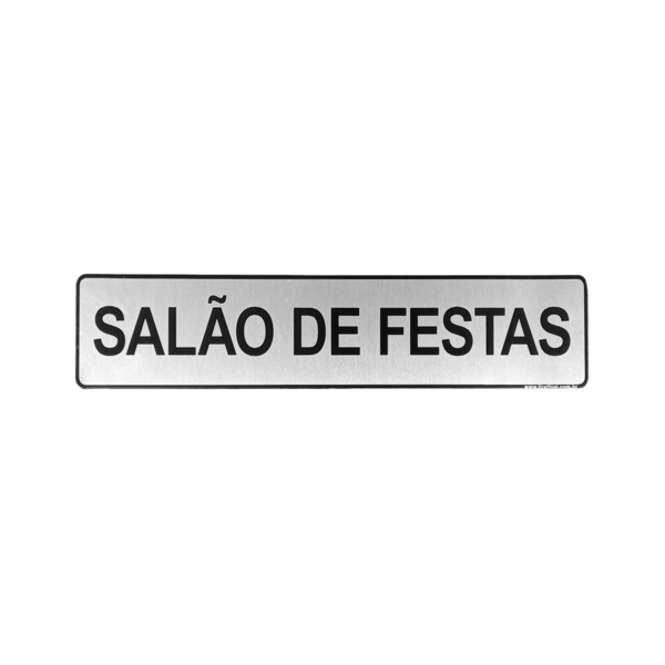 Placa Adesiva Sinalização Indicativa Salão de Festas 25x5 Cm
