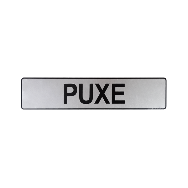 Placa Adesiva Sinalização Informativa Puxe 25x5 Cm Aluminio