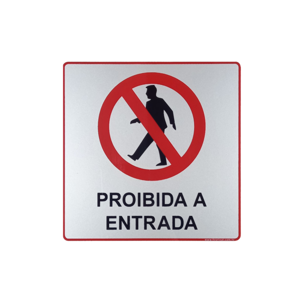 Placa Adesiva Sinalização Proibida Entrada 15x15 Cm Acrílico