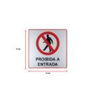 Placa Adesiva Sinalização Proibida Entrada 15x15 Cm Acrílico