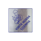 Placa Adesiva Sinalização Visite A Nossa Cozinha 15Cm Aluminio