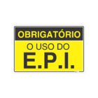 Placa Adesiva Uso Obrigatório de EPI Sinalização 20x30 Cm
