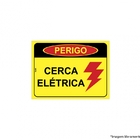 Placa Advertência Perigo Cuidado Cerca Elétrica Tamanho 15x20