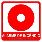 Placa Alarme De Incêndio Fotoluminescente E2 Tamanho 20x20cm