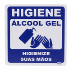 Placa "Álcool Gel" Plástico 15x15cm