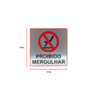 Placa Alerta Perigo Proibido Mergulhar 15Cm Aluminio