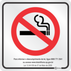 Placa Alumínio 16x16cm - Proibido Fumar Lei Sp - Indika