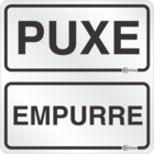 Placa Alumínio 16x16cm - Puxe/empurre - Indika