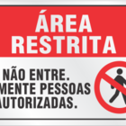 Placa Alumínio 16x25cm - Area Restrita - Indika