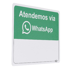 Placa "Atendemos Via Whatsapp" Plástico 23x18cm