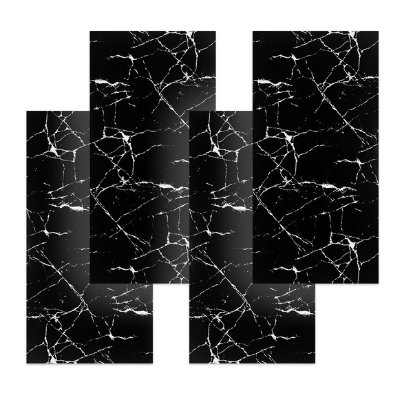 Placa Autocolante Vinílica Parede 3d Adesivo Mármore Preto 1m2