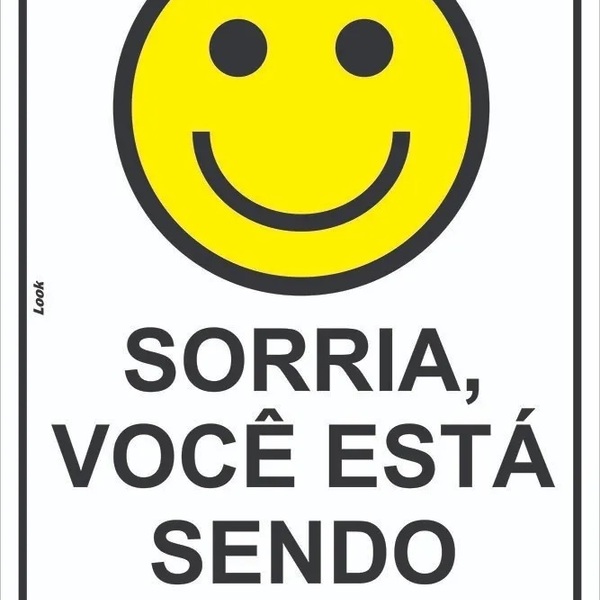 Placa Aviso Sorria Você Está Sendo Filmado Sinalização Tamanh