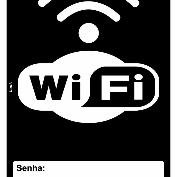 Placa Aviso Wifi Zone Com Espaço Para Senha Vertical Tamanho