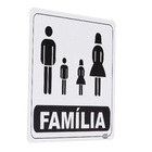 Placa "Banheiro Família" Plástico 15x15cm