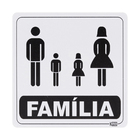 Placa "Banheiro Família" Plástico 15x15cm