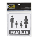 Placa "Banheiro Família" Plástico 15x15cm