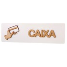 Placa Caixa Pagamento Madeira Aviso Mdf Sinalização Madeira C
