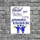 Placa Casal Que Bebe Junto Permanece Junto 18x27cm