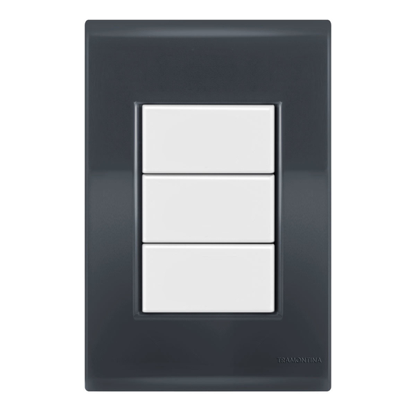 Placa Cega 4x2 - Tramontina Liz Grafite / Branco - Tlgb035