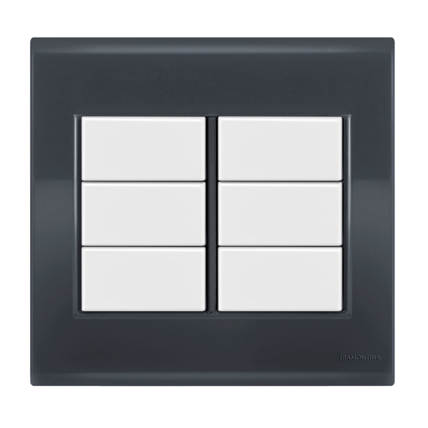 Placa Cega 4x4 - Tramontina Liz Grafite / Branco - Tlgb040