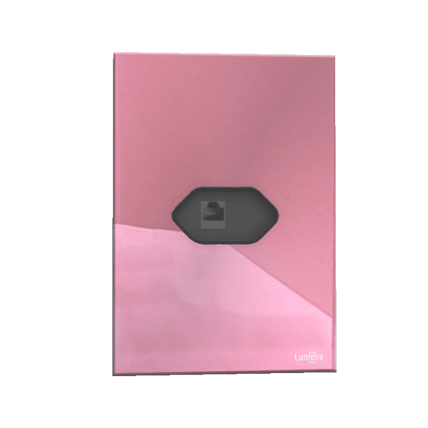 Placa Com Conector Rj11 Tok Glass Rosa Lumenx