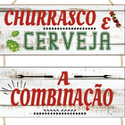 Placa Com Corda 3 Peças Churrasco E Cerveja