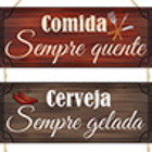 Placa Com Corda 3 Peças Comida Sempre Quente