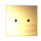 Placa Com Dois Conectores Coaxial Tok Glass Dourado 4x4 Lumenx