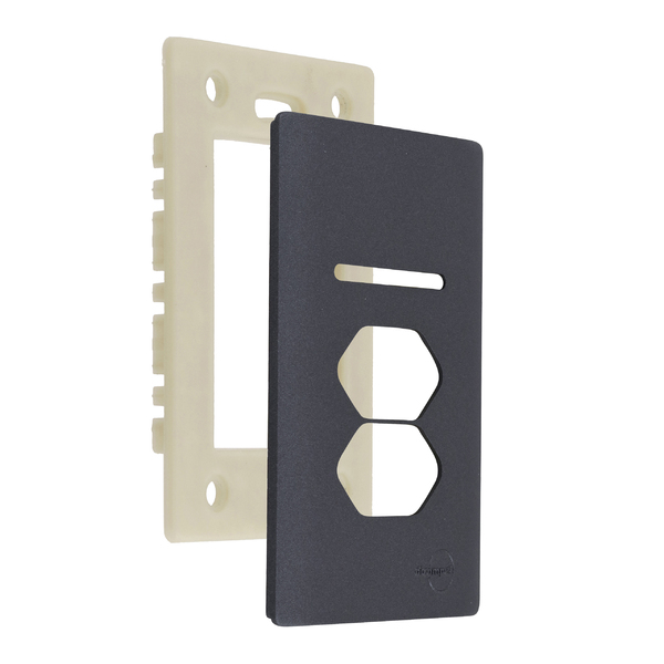 Placa com Suporte 4X2 1 Interruptor + 2 Tomada Grafite Novara