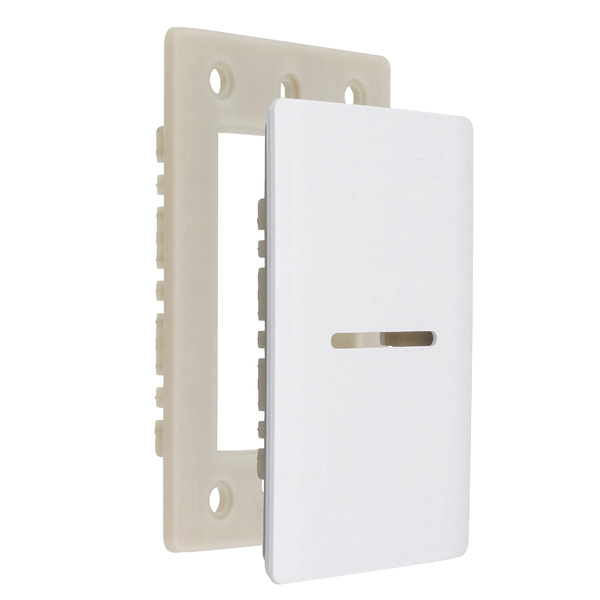 Placa com Suporte 4X2 1 Interruptor Branco Novara