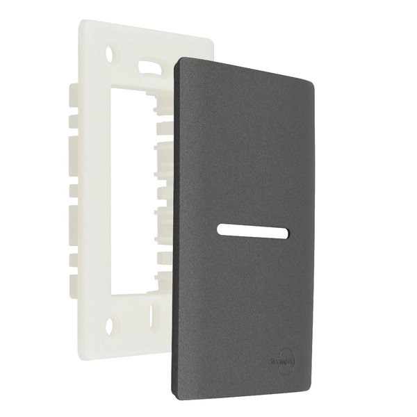 Placa com Suporte 4X2 1 Interruptor Grafite Novara Dicompel