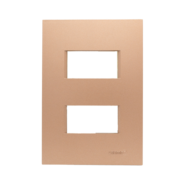 Placa com Suporte 4x2 2 Módulos Ouro Rose Madrid Lexman