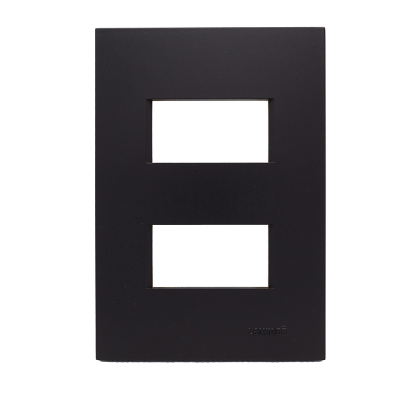 Placa com Suporte 4x2 2 Módulos Preto Fosco Madrid Lexman