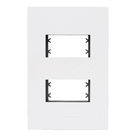 Placa com Suporte 4x2 2Módulos Branco InovaPro Alumbra