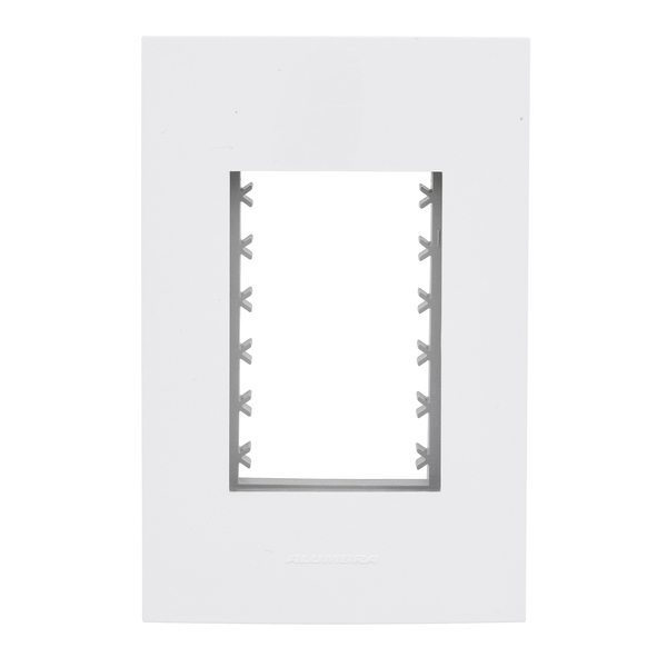Placa com Suporte 4x2 3Módulos Branco InovaPro Alumbra