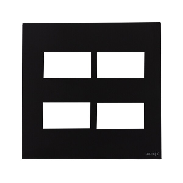 Placa com Suporte 4x4 Preto Fosco Madrid Lexman