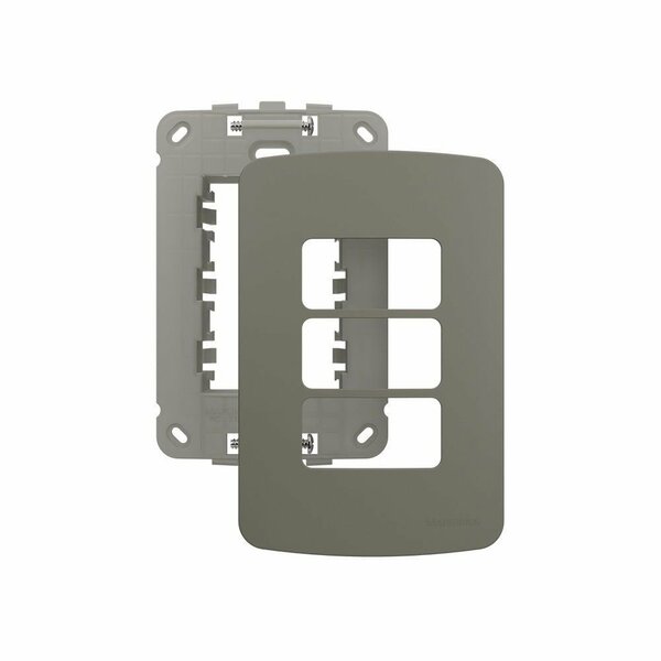 Placa Com Suporte Margirius B3 Colors 4x2 Para 3 Módulos Hori