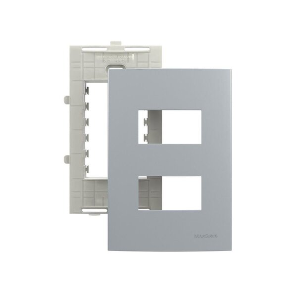 Placa Com Suporte Margirius Sleek Colors 4x2 Para 2 Módulos H