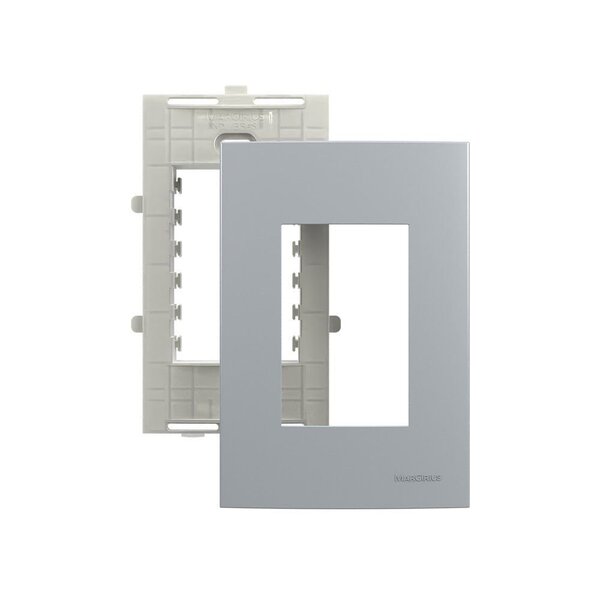 Placa Com Suporte Margirius Sleek Colors 4x2 Para 3 Módulos H