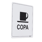 Placa "Copa" Plástico 15x15cm
