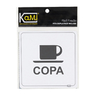 Placa "Copa" Plástico 15x15cm