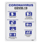 Placa "Coronavírus" Plástico 23x18cm